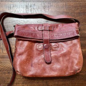 Frye Leather Fold Over Crossbody Bag, Cognac